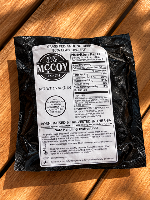 Grass-Fed Ground Beef 90/10 - Fort McCoy Ranch