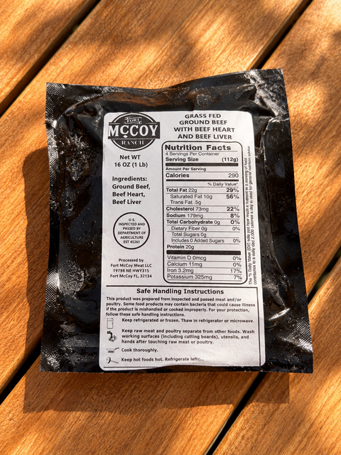 Carnivore Ground Beef Blend 85/15 (Heart + Liver) - Fort McCoy Ranch